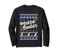 Matzo Baller Hanukkah Jewish Holidays Ugly Sweater Meme Long Sleeve T-Shirt