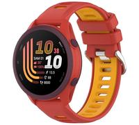 Maucoray 20MM Silicone Quick Fit Breathable Watch Band for Garmin Forerunner 170/170 Music/70 Strap, Sport Replacement Wristband for Men Women (Red/Yellow)