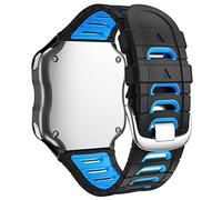 Maucoray Watch Band Compatible for Garmin Forerunner 920XT Strap, Silicone Replacement Wristband Watchband (Black/Blue)