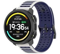 Maucoray Watch Band for Suunto Nautic S/Vertical 2/Run/Race 2/Race/Race S/Vertical/5 Peak/9 Peak/9 Peak Pro Strap, Silicone Replacement Accessories Sport Wristband (White/Blue)