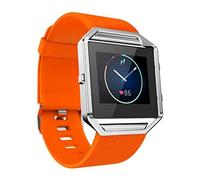 Maucoray Watch Band with Stainless Steel Frame for Fitbit Blaze Smartwatch, Silicone Bracelet Replacement Accessories Adjustable Wrist Strap Wristband for Women Men