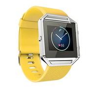 Maucoray Watch Band with Stainless Steel Frame for Fitbit Blaze Smartwatch, Silicone Bracelet Replacement Accessories Adjustable Wrist Strap Wristband for Women Men