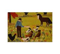 Maud Lewis Canadian Folk Art Painting (feed The Chickens) Poster Decorative Painting Print Picture Canvas Wall Art Bedroom Office Living Room Decoration20x30inch(50x75cm)