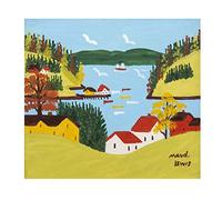 Maud Lewis Sandy Cove In Fall Low Tide Primitivism Canvas Wall Art Painting The Picture Print On Canvas Artwork For Bedroom Home Office Decoration(Unframed-25x27cm-10x11inch)