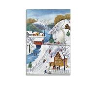 Maud Lewis Snow Scenery Fashion Strong Decoration Landscape Painting CelebrityWall Art Canvas Poster Music Albums And Movies Decorative Painting for Living Bed Room 08x12inch(20x30cm) Unframe-style