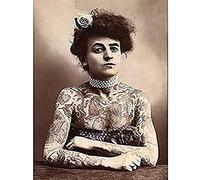 Maud Stevens Wagner Trapezeist Tattooist Artist 1907 Photo Art Print Canvas Premium Wall Decor Poster Mural