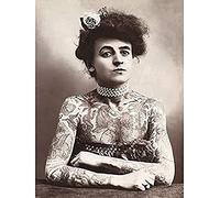 Maud Stevens Wagner Trapezeist Tattooist Artist 1907 Photo Art Print Canvas Premium Wall Decor Poster Mural