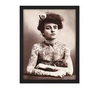 Maud Stevens Wagner Trapezeist Tattooist Artist 1907 Photo Artwork Framed Wall Art Print 18X24 Inch
