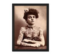 Maud Stevens Wagner Trapezeist Tattooist Artist 1907 Photo Artwork Framed Wall Art Print 18X24 Inch