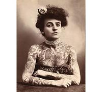 Maud Stevens Wagner Trapezeist Tattooist Artist 1907 Photo Large Wall Art Poster Print Thick Paper 18X24 Inch