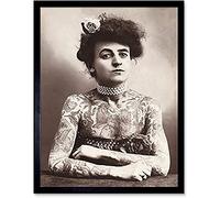 Maud Stevens Wagner Trapezeist Tattooist Artist 1907 Photo Unframed Wall Art Print Poster Home Decor Premium