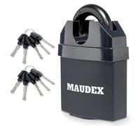 Maudex® MDL60 Heavy Duty Padlock with 10 Keys - [Anti Drill, Anti Pick Cylinder] - [Closed Shackle] - Outdoor Padlock for Shed, Gate, Garage, Container