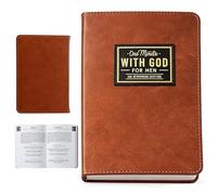 MAUDFEK One Minute with God for Men, Daily Devotional Prayer Journal, Leather Bound Notebook for Spiritual Reflection, 365 Day Guided Writing Prompts, Format Encourages Regular Prayer
