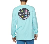 Maui AND Sons Cookie Logo Long Sleeve T-Shirt - Relaxed fit, Graphics Tees for Hitting The Beach (S-XL), Celadon, XL