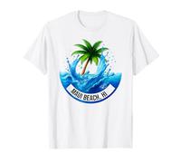 Maui Beach, HI Palm Tree Wave Design T-Shirt