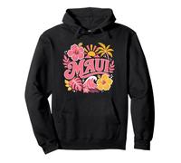Maui Hawaii, Fun Tropical Hibiscus Sunset and Ocean Pullover Hoodie