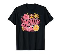 Maui Hawaii, Fun Tropical Hibiscus Sunset and Ocean T-Shirt