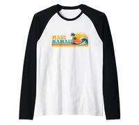 Maui Hawaii - Retro Spring Break Beach Vacation Summer Raglan Baseball Tee