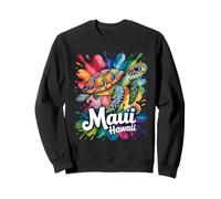 Maui Hawaii Sea Turtle Paint Splatter Souvenir Art Sweatshirt