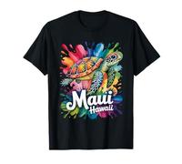 Maui Hawaii Sea Turtle Paint Splatter Souvenir Art T-Shirt
