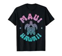 Maui Hawaii Sea Turtle Surfer Souvenir Groovy Retro Surf Value Graphic T-Shirt, Men, Black, S