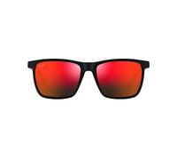Maui Jim Disposable Rectangular Sunglasses with Patented Polarized Plus2 Lenses, Matte Black/Hawaii Lava Polarised, One Size