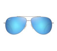 Maui Jim - Hauoli Argent Brillant Bleus Verts Bleu Hawaï MauiPure - Sunglasses