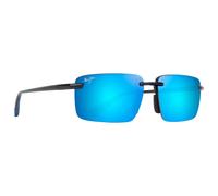 Maui Jim - Laulima Asian Fit Noir Brillant Bleu Blue Hawaii MauiPure - Sunglasses