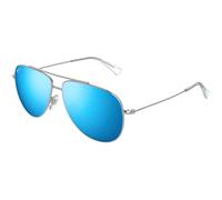 Maui Jim MJ0589S 002 Unisex Sunglasses Metal Silver Blue Pilot