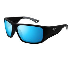 Maui Jim MJ0664SA 001 Man Sunglasses Injected Black Blue Squared