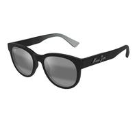 Maui Jim MJ0668S 001 Man Sunglasses Injected Black Grey Round