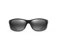 Maui Jim Polarized Men's and Women's Kaiwi Channel Wrap Sunglasses, Grey Black Stripe/Neutral Grey Polarized, L