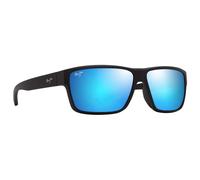 Maui Jim - Uila Asian Fit Noir Mat Bleu Hawaï Minéral Superthin - Sunglasses