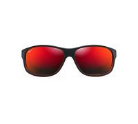 Maui Jim Unisex Kaiwi Channel Sunglasses, Burgundy Striped/Hawaii Lava Polarized, Medium