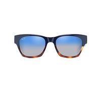 Maui Jim Unisex's Valley Isle Sunglasses, Navy W/Tortoise/Dual Mirror Blue to Silver Polarized, Medium