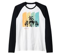 Maui Palm Trees Swaying in The Wind Beach Vacation Hawaii Raglan Baseball Tee