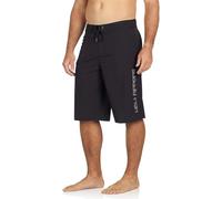 Maui Rippers Very Long 4 Way Stretch Boardshorts 24 Inch Outseam, Black, 36