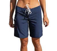Maui Rippers Women's 4-Way Stretch 9 Inch Swim Shorts Board Shorts, Navy, 14