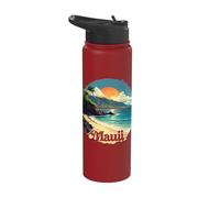 Maui Scenic Sunset Beach Tropical Paradise Serene Coastal Stainless Steel Insulated Water Bottle