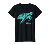 Maui Sea Turtle Snorkeling Diving Ocean Souvenir Hawaii Gift Value Graphic T-Shirt, Women, Black, M