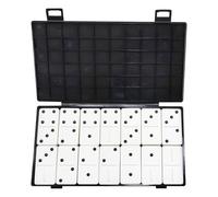MAUJOY Dominoes Set for Blind, Portable Double 6 Game Set with 28 Pieces, Tactile Sturdy Double - Six Game with Raised Dots for Weak Sight, Visual Impaired & Vision Disorder