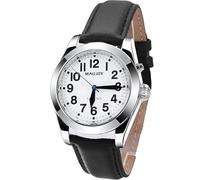 MAUJOY Large and Clear Women's Talking Watch for Blind, Visually Impaired or Elderly, Speaks The Time, Date or Alarm Time (Black)
