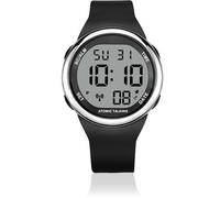 MAUJOY Quality Clear and Loud Real American Voice Jumbo Accent Atomic Talking Watch Speaks The Time, Date or Alarm time for Elderly, Impaired Sight or Blind. White Face-Black Numbers
