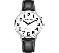 MAUJOY Quality Clear and Loud Voice Ultra Thin Mens English Talking Watch Speaks The Time, Date or Alarm time for Elderly, Impaired Sight or Blind