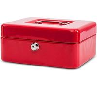 Maul 20 x 17 x 9 cm Cash Box 2 - Red | quick change sorting, secure key access, sturdy steel shell, room for notes receipts tips, compact counter storage