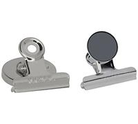 Maul 2184096 Magnetic Paper Clips with Protective Film Width 20 mm Pack of 2 43 x 40 mm Silver Metal