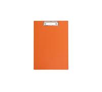MAUL 2335243 A4 Portrait Clipboard with Foil Cover - Orange | Secure hold for up to 80 sheets, non-slip film cover, can be hung up for quick access, blank design flexibly usable