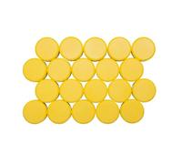 MAUL 30 mm Maulpro High Quality Round Magnet for Whiteboards - Yellow (Pack of 20)