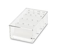 Maul Acrylic Business Card Box, Desk Organiser with Lid for Storing Customer and Business Cards, Furniture Friendly Thanks to Nubs for Desk and Shelf, Transparent
