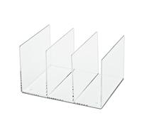 Maul Acrylic Catalogue File 27 x 20.8 x 15.8 cm | Magazine File with 3 Compartments | Magazine Rack for Catalogue, Notebook and Magazines | Ideal for Desk, Shelf and Office | Transparent